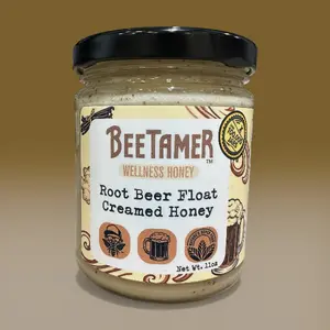 BeeTamer's Root Beer Float - Raw Creamed Honey with Botanical Blend 11oz Healthy
