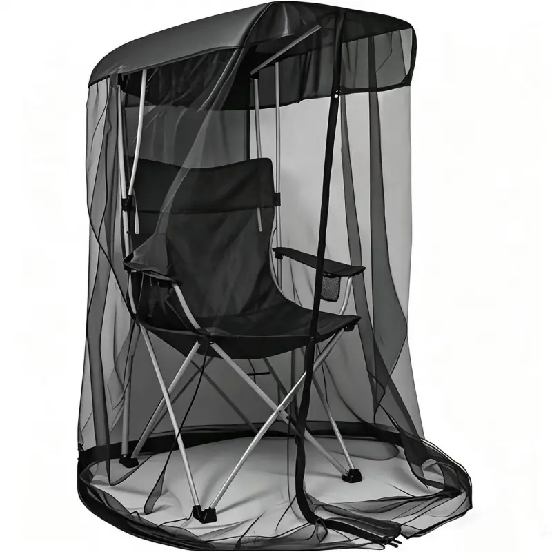 Folding Picnic Chair Mosquito Net with Sunshade - 360° Anti-Mosquito, Waterproof, Sun-Proof, 82x89x160cm Large Polyester Mesh, Chair-Compatible, Portable No-Installation Expandable, XXL Storage Organizer for Camping, Outdoor Use