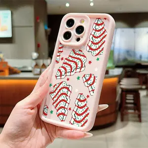 Pink Christmas Tree Cake Print Phone Case for iPhone 17 Pro Max / 16 Pro Max / 15 Pro Max / 14 Pro Max / Galaxy S26 Ultra / S25 Ultra / S24 Ultra / S23 Ultra
