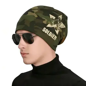 Camouflage Slouchy Beanie,Soft Stretch Skull Chemo Headwear Sleep Caps for Women Men