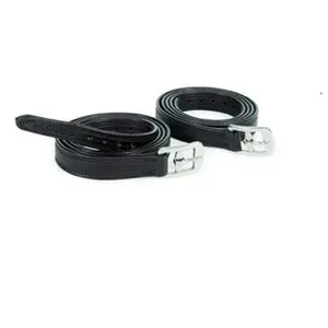 Shires Easy Care Non-Stretch Stirrup Leathers - Reinforced Nylon Core Durable Low Maintenance Black / 36 X 3/4"