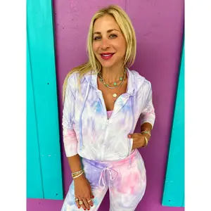 Cotton Candy Tie-Dye Zip Up Hoodie