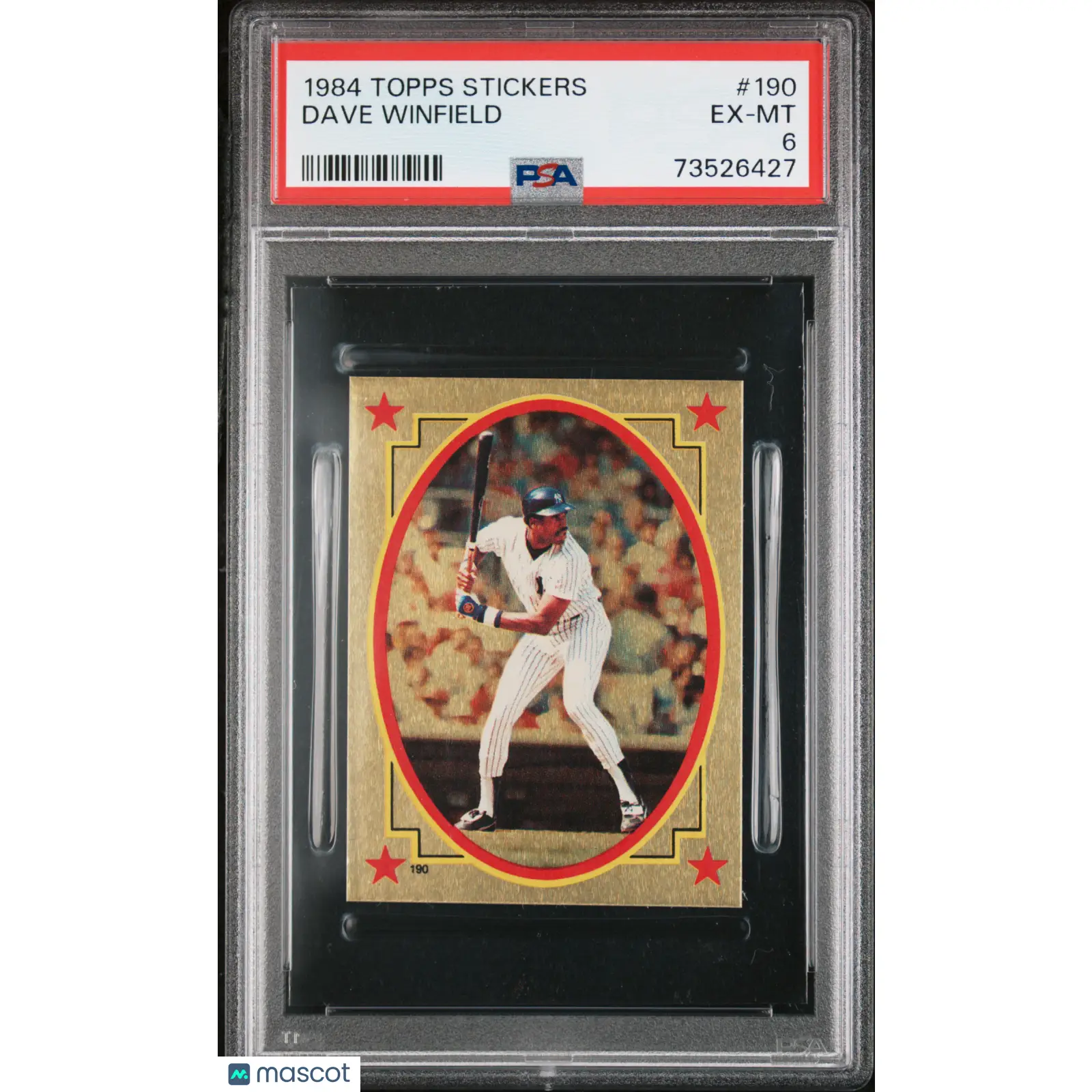 Dave Winfield PSA 1984 Topps Stickers Baseball #190 6 73526427