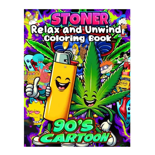 Stoner Coloring Book: 50+ Trippy & Psychedelic Designs for Stress Relief and Relaxation, Perfect Gift for Adults and Fans of Retro Cartoons to Unwind