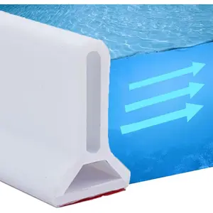 Collapsible Shower Threshold Water Dam Water Barrier for Shower and Retention System and Keeps Water Inside Threshold Dry and Wet Separation Suitable for Bathroom and Kitchen (39Inch, White)