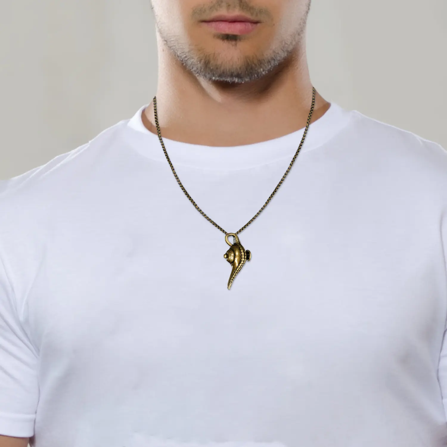 OIDEA Men's Tarnish-Proof Stainless Steel Ethnic Antique-Tone Eastern Mythology Magic Lamp Pendant Necklace, 27in Extra-Long Thin Chain, 1.73in(4.4cm)×0.62in(1.6-1.9cm), Layering Fit, Mystical Design, for Mythology Enthusiasts, Travel Lovers, 1.73"(4.4Cm)