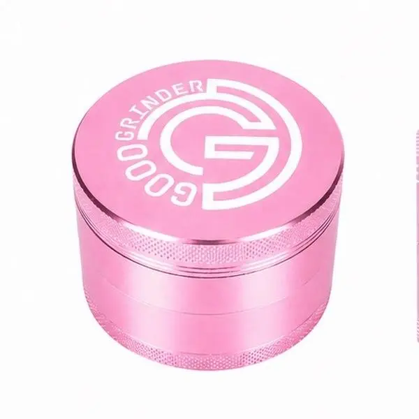 Pink Grinder, Good Grinder, High Quality, Manual Hand Grinder, Anodized Aluminum, Diamond Teeth, 1.5 Inch 40mm, 2 Inch 50mm, 2.5 Inch 63mm Sizes, 4 Part Grinder, 4 Chamber Grinder, Metal Grinder, Coffee Bean Grinder, Spice, Seasoning, Dry Ingredients