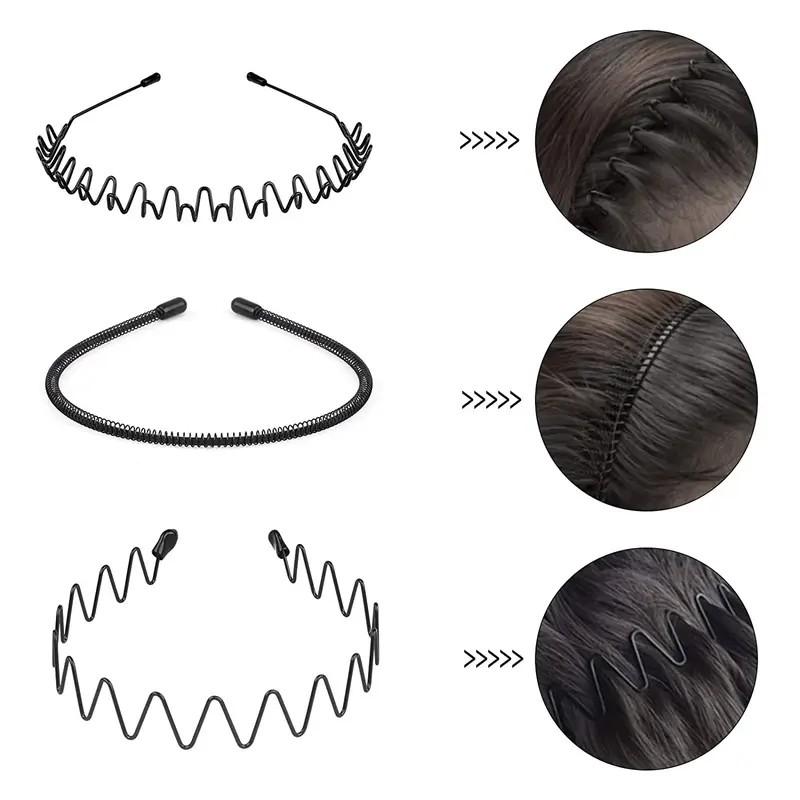11pcs Elastic Headbands&Hair Bands Set,Metal Headbands for Men and Women,Wavy Adjustable Wire Hair Bands, Unisex Non-Slip Elastic Headband for Workout, Face Washing, Curly Hair & Daily Use#SummerWins