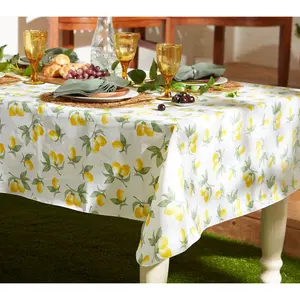 Design Imports 70" Round Summer Lemons Vinyl Talecloth Design Imports 70" Round Summer Lemons Vinyl Talecloth
