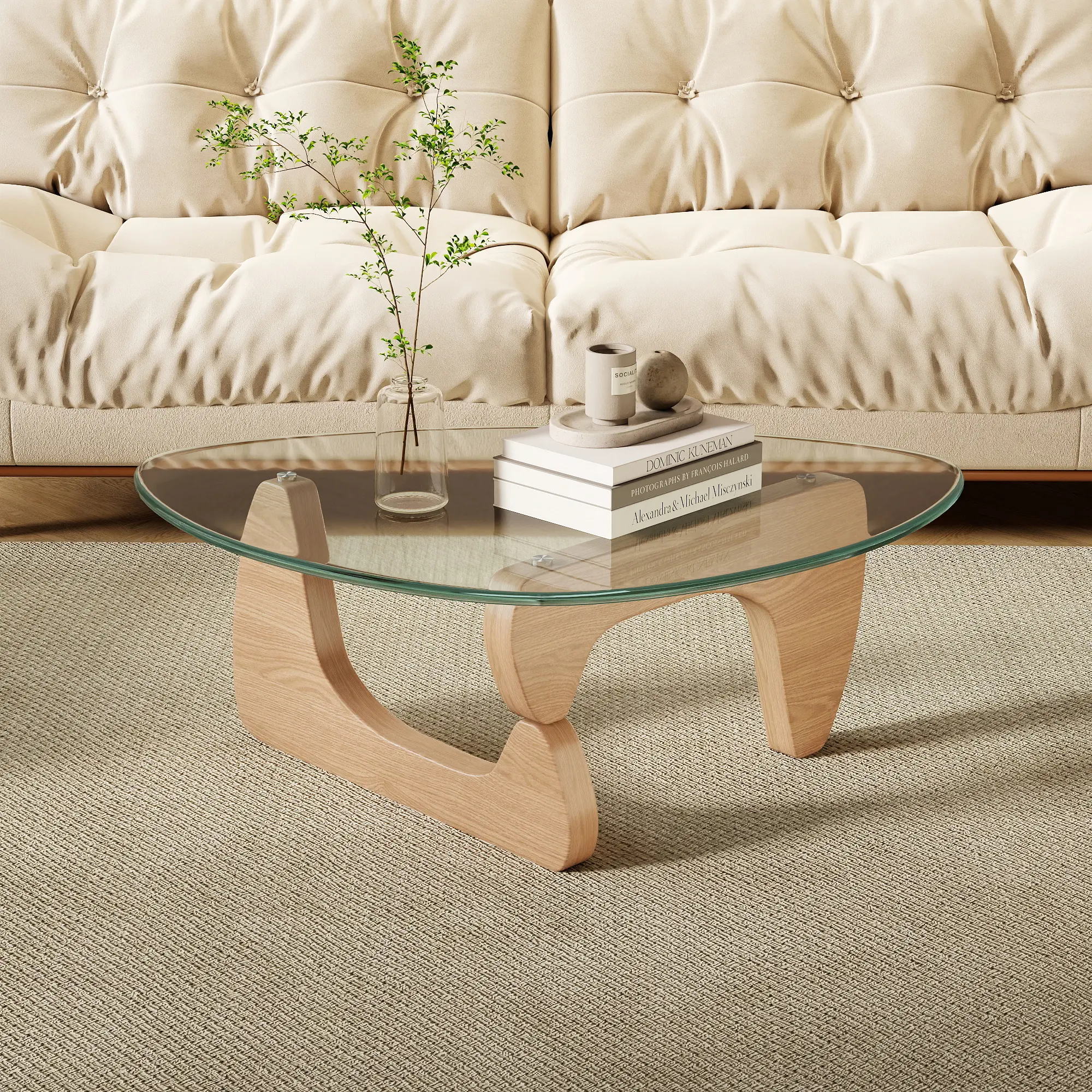 Glass Coffee Tables Small Farmhouse Coffee Table Mid-Century Modern Wood Center Table for Living Room