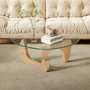 Glass Coffee Tables Small Farmhouse Coffee Table Mid-Century Modern Wood Center Table for Living Room