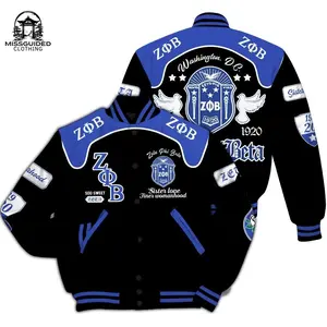 Ireishprint Zeta Phi Beta Varsity Jacket, Zeta Phi Beta Style Z Phi B 1920 Dove Curve Style 1913 Sorority All Over Print Letterman Jackets