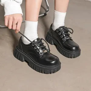 [All-Season Comfort Mary Jane Loafer] Women's Mary Jane Loafer Shoe - Solid Color, Round Toe, Second Layer Cowhide Upper, Microfiber Insole, Rubber Sole, All-Season Comfort