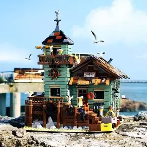 New Building Model Fisherman Hut Brick Construction Set, Romantic Creative Space Decoration, Perfect Holiday Birthday Gift