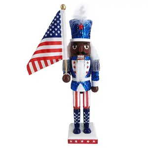 African American Patriotic Nutcracker -  Red, White, and Blue