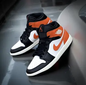 Nike Air Jordan 1 Mid Black Toe Starfish DQ8426-801 Mens Fashion Sneakers