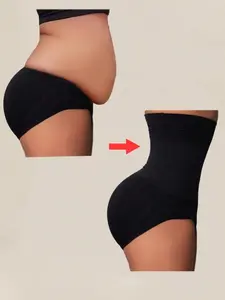 Women's High Waist Shapewear Underwear, High Waisted Shaper, Compression Leg Opening, Hip Enhancer, nude Color, Postpartum & Curvy Fit, All Seasons