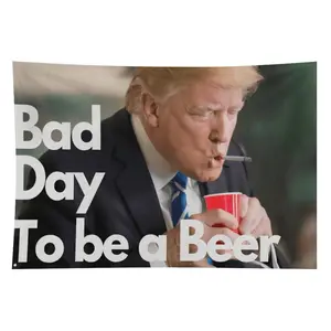Decorative Letter Tapestry - Trump "Bad Day is Beer" Light-Colored Home Decor for University Dormitory Walls, Decorative Letter Tapestries