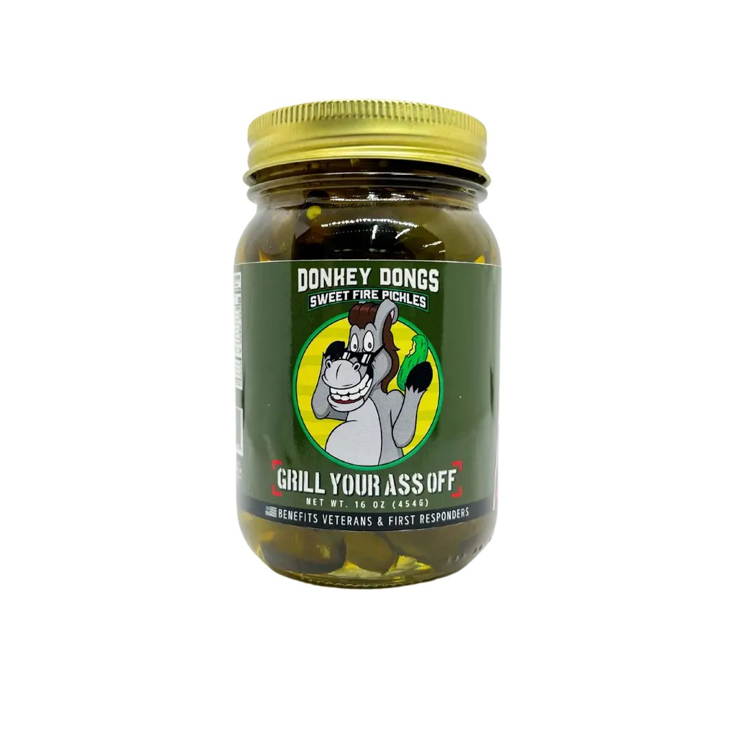 Donkey Dongs Sweet Fire Pickles - Spicy Pickle Chips