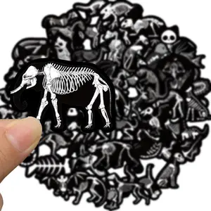 X Ray Animal Skeleton Sticker, 50pcs/set Skeleton Party Decorations & Favors, Scary Horror Sticker for Water Bottle, Sticker Packs