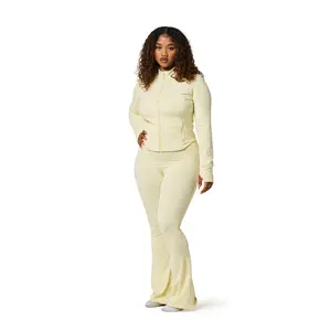 You Matter Everyday Active Zip Up Jacket - Buttercream Yellow