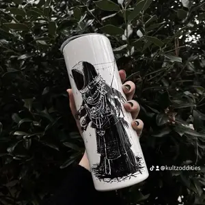 Sleep Token 20oz Tumbler - TMBTE Design - Aqua Regia, Black Print, Ideal for Cold Beverages - Drinkware, Bottles Straw Cup