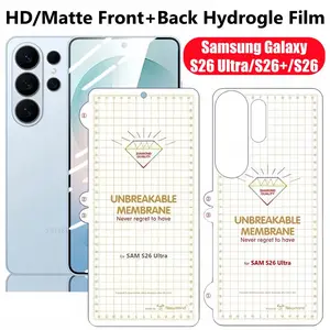 HD Transparent Matte Front Rear Hydrogel Film for Samsung Galaxy S26 Ultra S26+ Plus S26 5g, Scratch Resistant, High Quality Screen Protector
