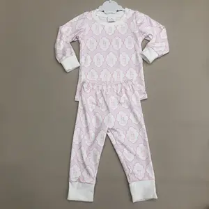 C Kids Girl Easter Clothing Set PINK Bunny Rabbit Easter Pajamas Set GLP3067
