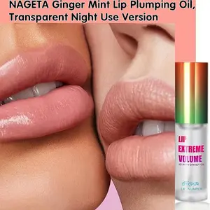 Night Long-Lasting Lip Plumper Oil Serum with Small Brush | Instant Volumizing Essence Oil, Increases Elasticity Repair Lip Fine Lines, Moisturizing Sexy Lip Balm, Skincare, Hydrating Lip Balm Lip Gloss Oil - Transparent Moisturizing Lip Oil