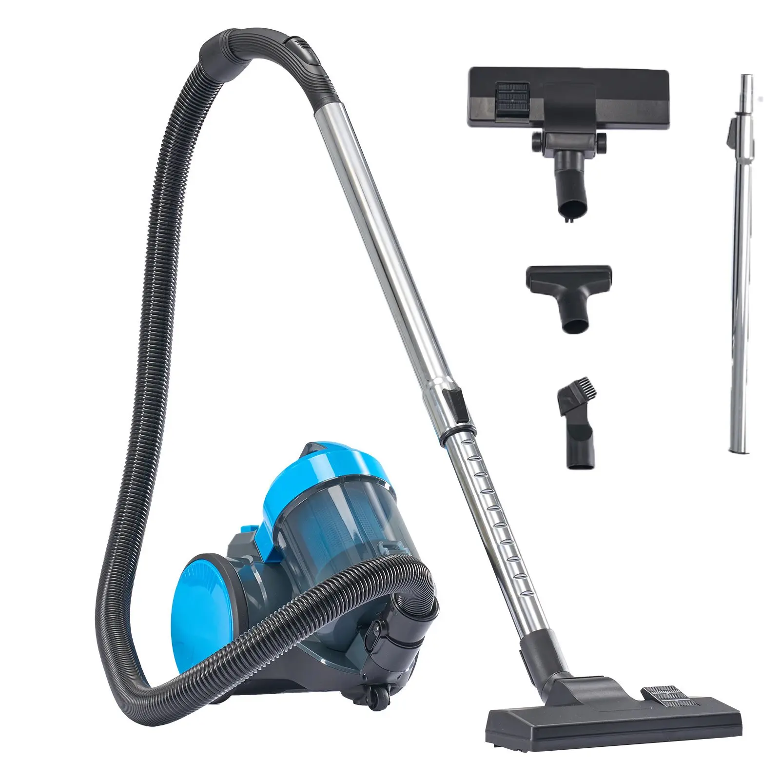 Canister Vacuum Cleaner for Home, Lightweight Portable Vacuum Cleaners with Automatic Retractable Cord, Bagless Vacuum with Washable HEPA Filter for Hardwood Floor & Carpet
