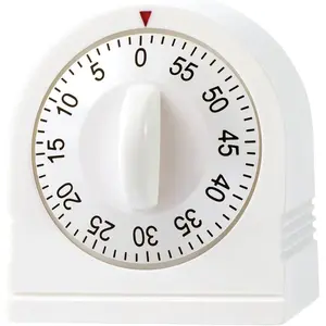 Kitchen Timers for Cooking, 60 Minute Wind Up - Chef Cooking Timer with Loud Alarm,100% Mechanical Desk Timer -No Batteries Required - Manual Countdown timers for Home, Study and Cooking (White)
