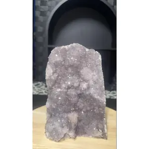 Purple Amethyst Cut Base - Natural Stone Decorative Piece for Home Decor