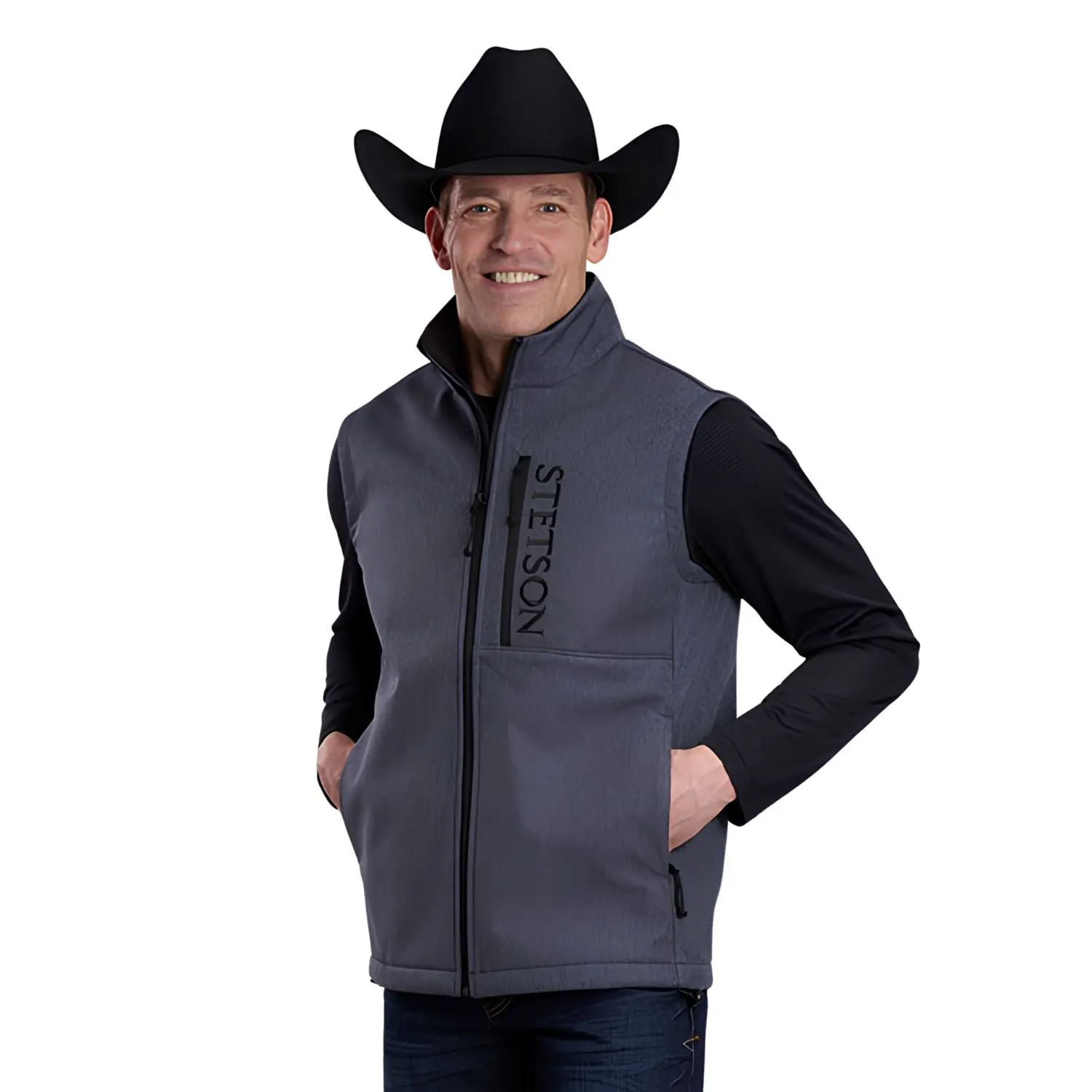 Stetson Men's Softshell Hi-Tech Grey Vest 0782-6115