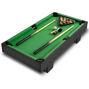 36 inch Mini Pool Table, Portable Pool Arcade  Table for Living Room, Equipped with Cue Sticks, Chalk, Brush and Tripod,  for  Entertainment