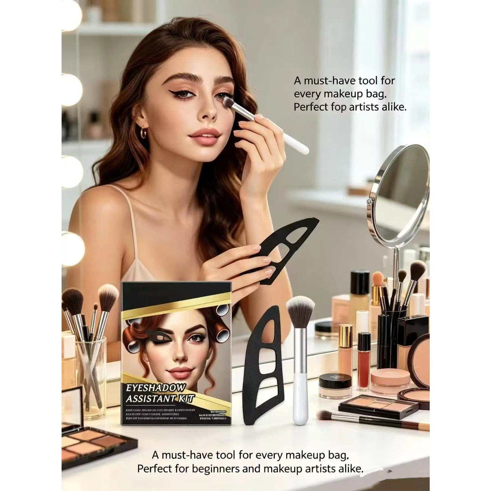 Reusable Eye Makeup Tool Set, Portable Eyeshadow & Winged Eyeliner Stencils, Symmetrical Cat Eye Makeup Guide Templates for Makeup Beginners, Travel-Friendly Beauty Auxiliary Kit,luxury