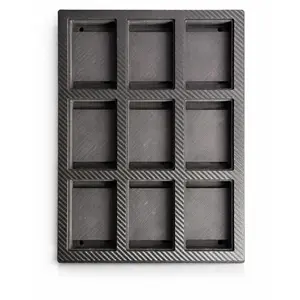 Trading Card Display Case 9 Slot – PSA Slab or Magnetic Case Holder Tray – Carbon Fiber Style Organizer