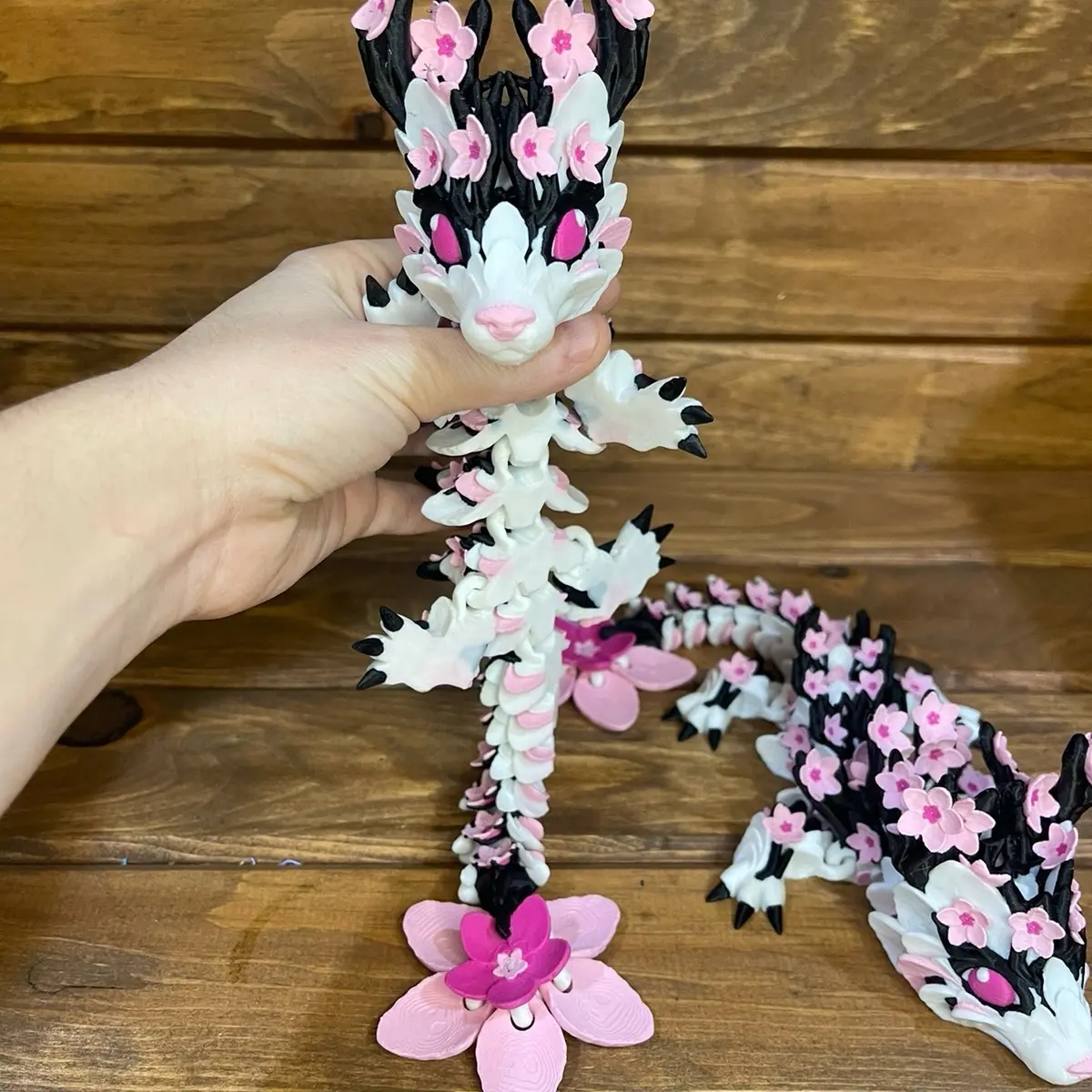 Cherry Blossom Dragon - 3D printed - Articulated Dragon - Valentines Day - Gift Idea