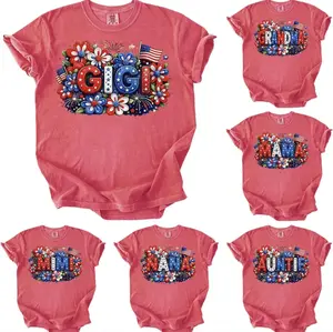 Custom Comfort Colors Gigi 250 Shirt, Grandma 4th of July T-Shirt, Patriotic Nana Shirt, Red White Blue Family Shirt, Grammy Mimi Mama Tee