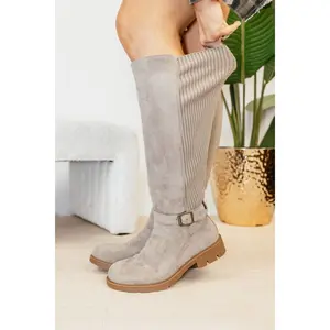 Corky's Grey Faux Suede Hay There Boots Wide Calf Friendly