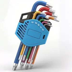 9-Piece Star Wrench Set (t10-T50), Anti-Slip Hex Key for Car Bike Mechanical Repair, Durable Tool Kit for Home Workshop Use, Hex Wrenches