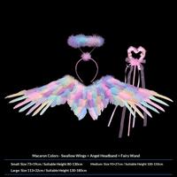 Colorful wings + angel headband + wand