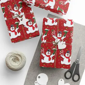 Funny Frosty Snowman Six Seven Wrapping Papers, Holiday Gift Wrap, Vintage Gift Wrap, Xmas Decor Paper