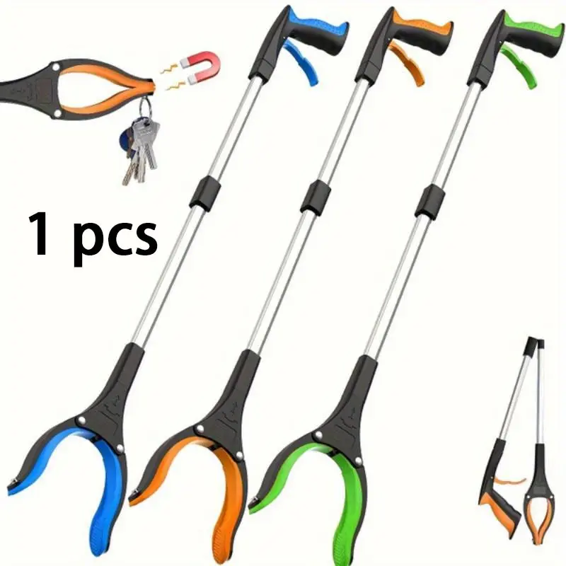 1 Count Portable Garbage Picker Grabber with 360° Rotating Clamp, Lightweight 32-Inch Trash Pickup Tool for Seniors, Elderly-Friendly Reaching Tool, Household Gadget, Home Cleaning Supplies