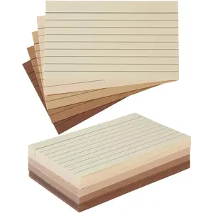 100 Sheets 3x5 Colored Ruled Note Cards Index Cards, 250 GSM Heavy Flashcards, 5 Brown