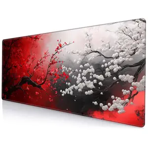Cherry Blossom Pattern Mouse Pad, Rectangle Gaming Mouse Pad, Office Desk Keyboard Mat for Home Office