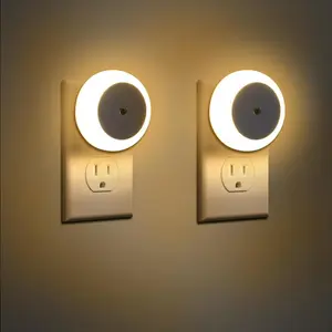 2 Pack Night Light Plug into Wall Motion Sensor Dusk to Dawn, 0.5W Soft Warm White Bright Led Nightlight for Adults, Kids Room, Bathroom, Hallway, Bedroom,Kitchen
