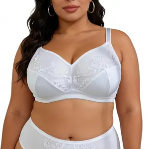 Lace Plus Size Underwire Unlined Unpadded Minimizer Full Coverage Bra Women's Wear Comfortable Breathable Mesh Cup  Womenswear Everyday Bridal
