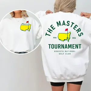 2026 Masters Tournament Est 1934 Golf Sweatshirt, Trendy Golf Sweatshirt Augusta Masters Tournament Graphic Pullover for Women Men Golf Lovers Gift Idea Sports Fans Spring Tournament Outfit Cozy Casual Streetwear Relaxed Fit Stylish Confident Vibe