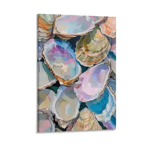 Colorful Pastel Oyster Shell Poster Canvas Print Canvas Poster Bedroom Decor Sports Landscape Office Room Decor Gift Frames Ornaments Wall Decoration Artistic Photo