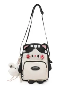 New Cartoon Monster Stylish Crossbody Bag, Cute Ear Design, Student Friendly Shoulder Bag, Fun Embroidered Small Square Bag, Soft Plush Phone Case